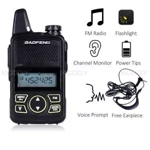 MINI WALKIE TALKIE UHF *ANALOGICO *FRECUENCIA 400-470 MHZ *20 CANALES *POTENCIA DE <=2W *BATERIA 1500 MAH*INCLUYE MANOS LIBRES*CON PANTALLA*ALCANSE <=4 KM*