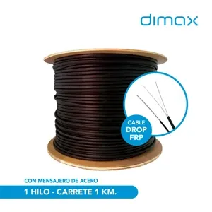 CABLE DROP FRP 1 HILO CON MENSAJERO ACERO 0,8 MM* G657A1* LSZH* REFORZADO FRP 2X0.5* SPAM 100M* CARRETE 1KM*