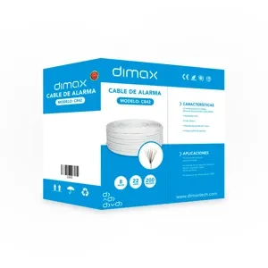 CABLE PARA ALARMAS 8 HILOS, UNIFILAR, 22AWG CCA, ALEACIÓN, COLOR BLANCO, MARCADO SECUENCIAL, AISLAMIENTO DE PVC, 200 METROS DE DISTANCIA