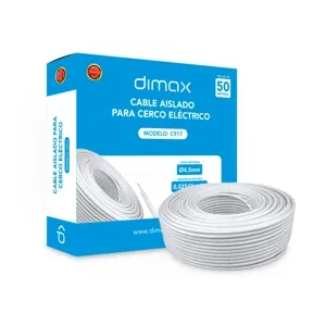 CABLE AISLADO *PARA CERCAS ELÉCTRICAS *CON AISLACIÓN DE ALTA DENSIDAD *CON DOBLE CAPA *DIÁMETRO 4.5 MM *CABLE FLEXIBLE DE 10 HEBRAS *ROLLO DE 50 MTS.