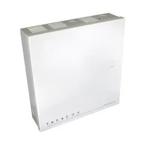 CAJA METALICA PARA PANELES PARADOX*DIMENSIONES 28 x 28 x 7.6CM*PUERTA DESMONTABLE*ORIFICIOS VARIOS EN CAJA PARA MONTAJE DE DFTES PLACAS.