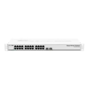 CLOUD ROUTER SWITCH *24 PUERTOS GIGABIT *2 PUERTOS SFP+*1SERIAL PORT *DUAL BOOT SwOS/ROUTEROS *CPU 800MHZ* RAM 512MB*RACKEABLEABLE*LIC.5*