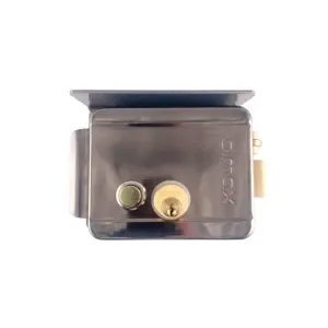 CERRADURA ELÉCTRICA DERECHA/IZQUIERDA, ALIMENTACIÓN: 12-18 VDC-3 A, DIMENSIONES: 140x116x55 MM., INCLUYE 5 LLAVES, CUERPO DE ACERO, CON BOTÓN DE PRESIÓN.