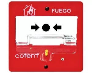 PULSADOR PARA ALARMA DIRECCIONABLE*REARMABLE, INCORPORA UN LED QUE SE ILUMINA SI EL PULSADOR FUE ACTIVADO.