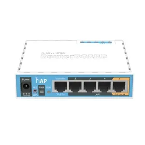 ACCESS POINT HAP*FRECUENCIA 2.4GHz *ANTENA INTEGRADA 2.5DBI * *NORMA 802.11B/G/N*5 PUERTOS 10/100MBPS*USB SOPORTA 3G/4G*LIC 4*