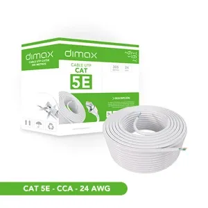 CABLE UTP CAT5E CCA INT* ALEACION* 24 AWG* 4 PARES* 0.5MM* PASS FLUKE* CHAQUETA SIMPLE* 305 METROS* COLOR BLANCO*